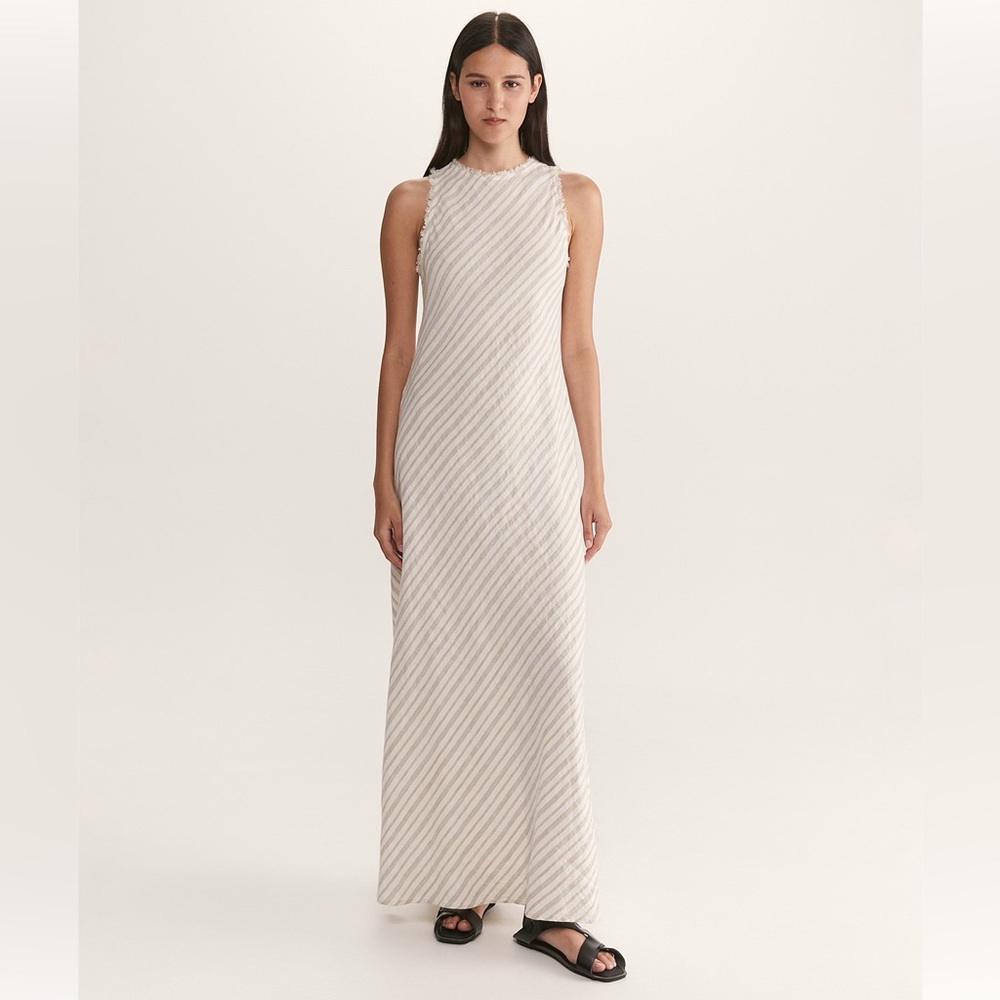 Saba Cream Striped Maxi Dress
